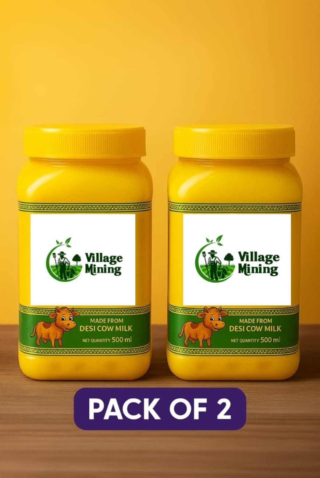 heathly cow ghee (pack of 2 500ml jar)